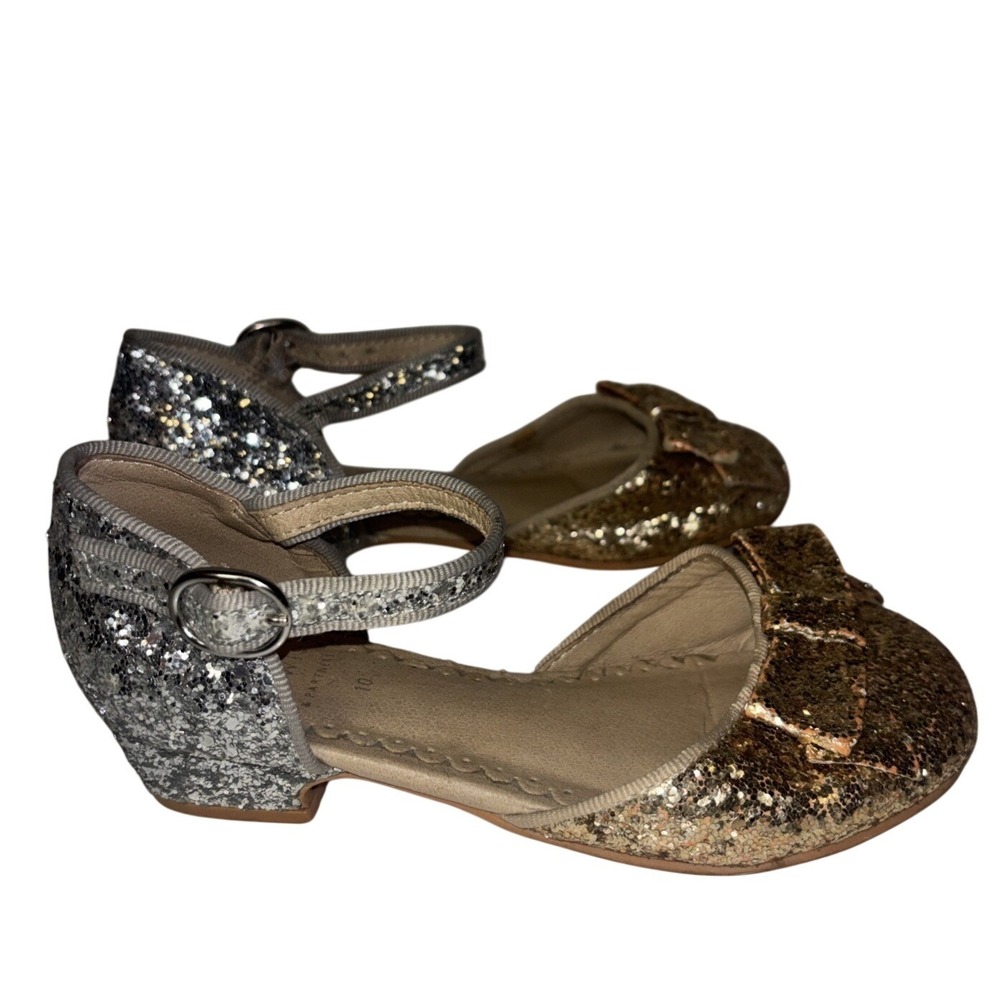 John Lewis Boutique Glitter Princess Shoes With Ankle Strap Size 10 Mary Jane's